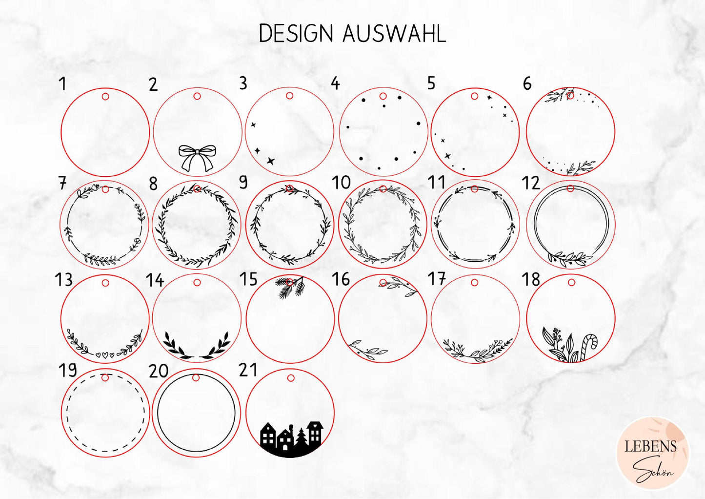 Adventskalender Holz Zahlen 1-24, DIY Weihnachten Anhänger Set