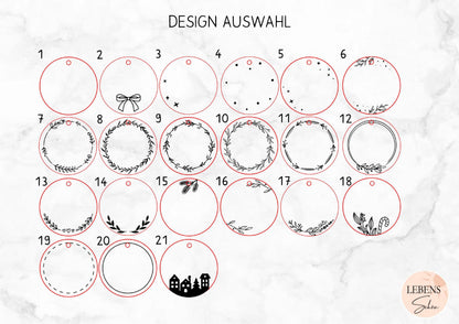 Adventskalender Holz Zahlen 1-24, DIY Weihnachten Anhänger Set