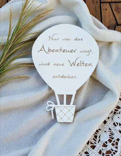 Heißluftballon Holz Dekoration im Kinderzimmer, Boho neutral