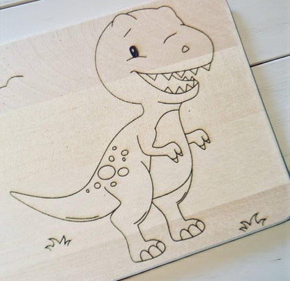 Frühstücksbrett mit süßem T- Rex, Vesper- und Schneidebrett