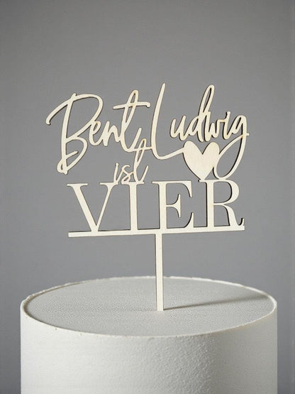 Cake Topper für jeden Geburtstag, Name ist EINS, Kuchenstecker für Torten