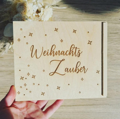 Aufbewahrung Holzkiste Weihnachtszauber mit Acryl & Holz, Kleinteile für Weihnachten