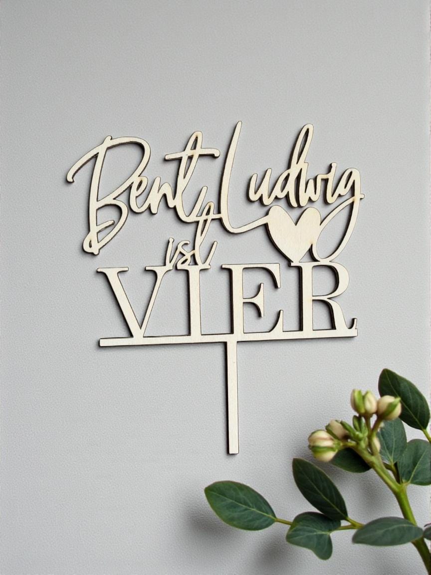 Cake Topper für jeden Geburtstag, Name ist EINS, Kuchenstecker für Torten