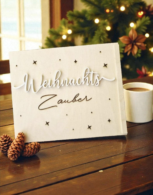 Aufbewahrung Holzkiste Weihnachtszauber mit Acryl & Holz, Kleinteile für Weihnachten