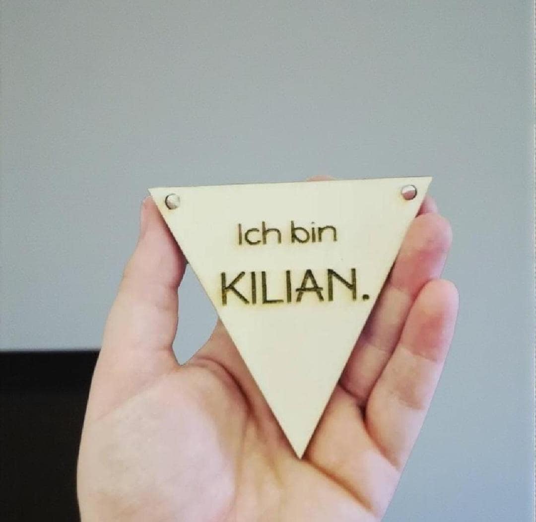 Affirmation Wimpelkette aus Holz, Girlande für Mädchen und Jungen, Dino, Einhorn & neutral