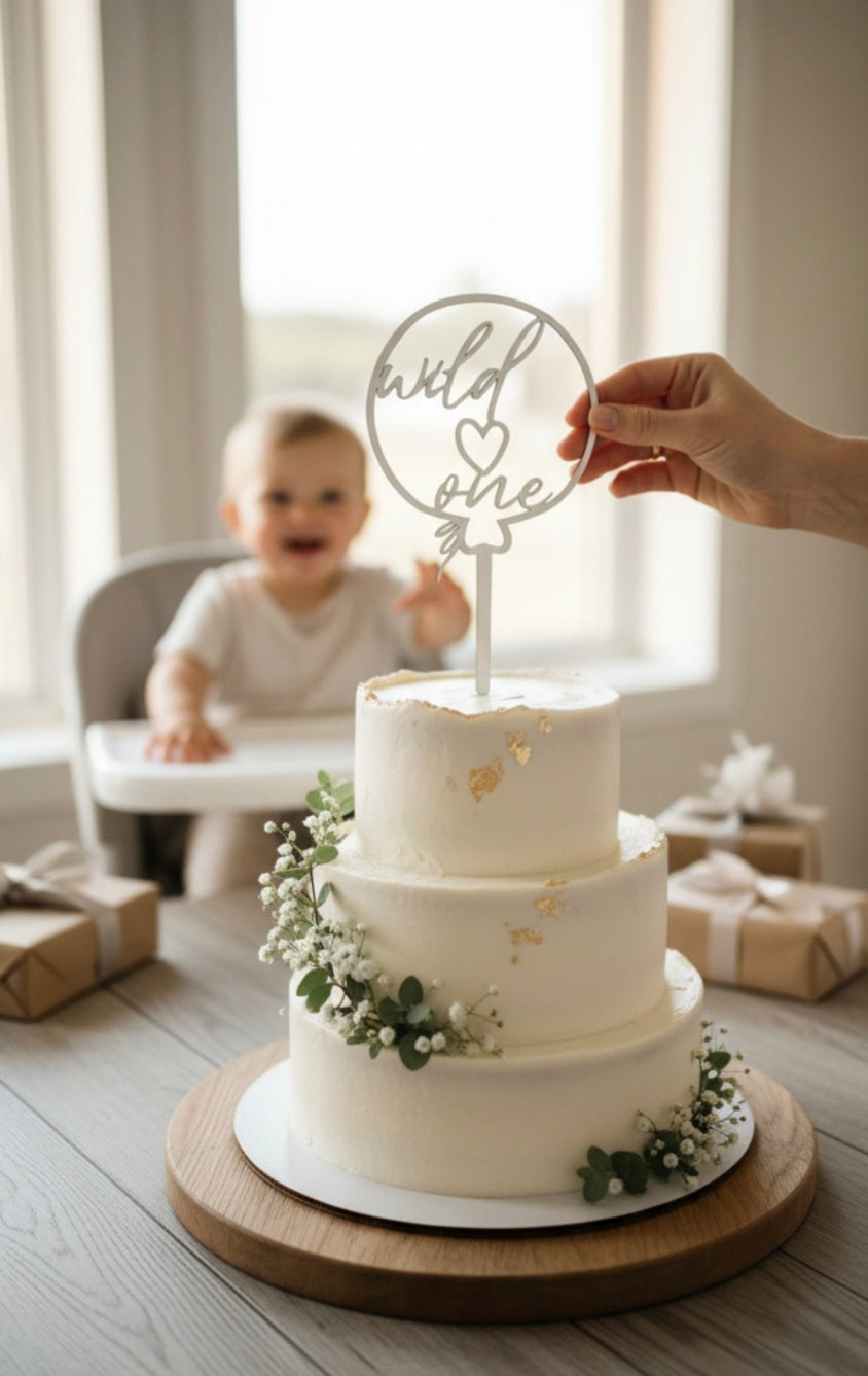 Cake Topper für den 1. - 5. Geburtstag, Tortenstecker wild one, two cute, wild & three, fantastic four, high five