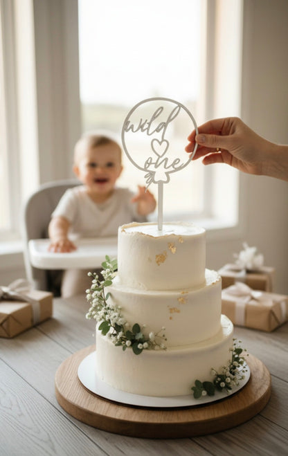 Cake Topper für den 1. - 5. Geburtstag, Tortenstecker wild one, two cute, wild & three, fantastic four, high five